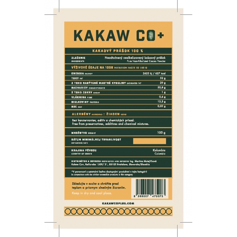 Kakaový prášok 100% - KAKAW CO+ – Obrázok 3